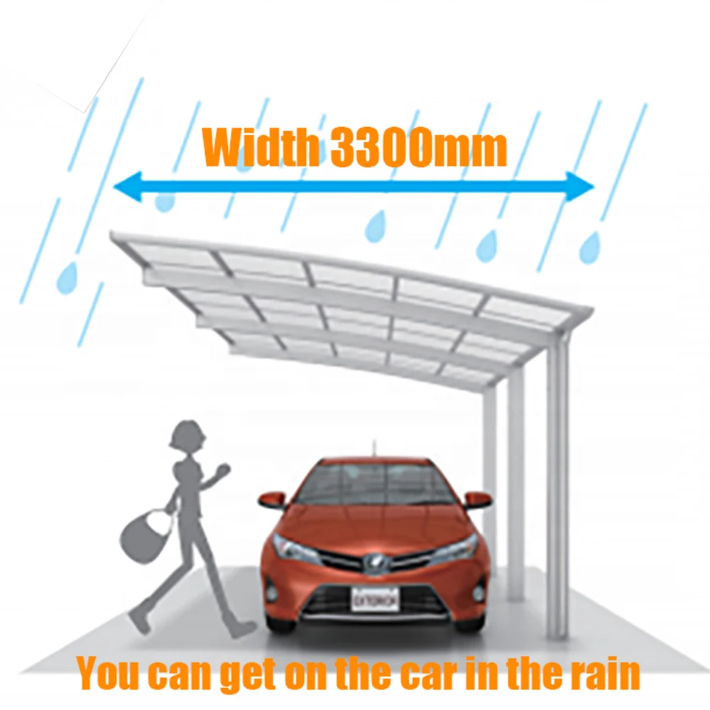 Custom Size Polycarbonate Window Awning – UV Resistant & Waterproof Aluminum Canopy for Front Door, Balcony or Patio Shade