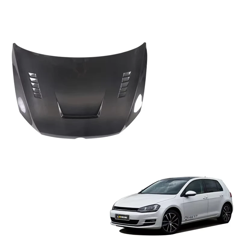 

Langyu Car Modification Parts Front Bonnet Carbon Fiber Engine Cover for Volkswagen Golf 7 Upgrade LY Style Engine Hood