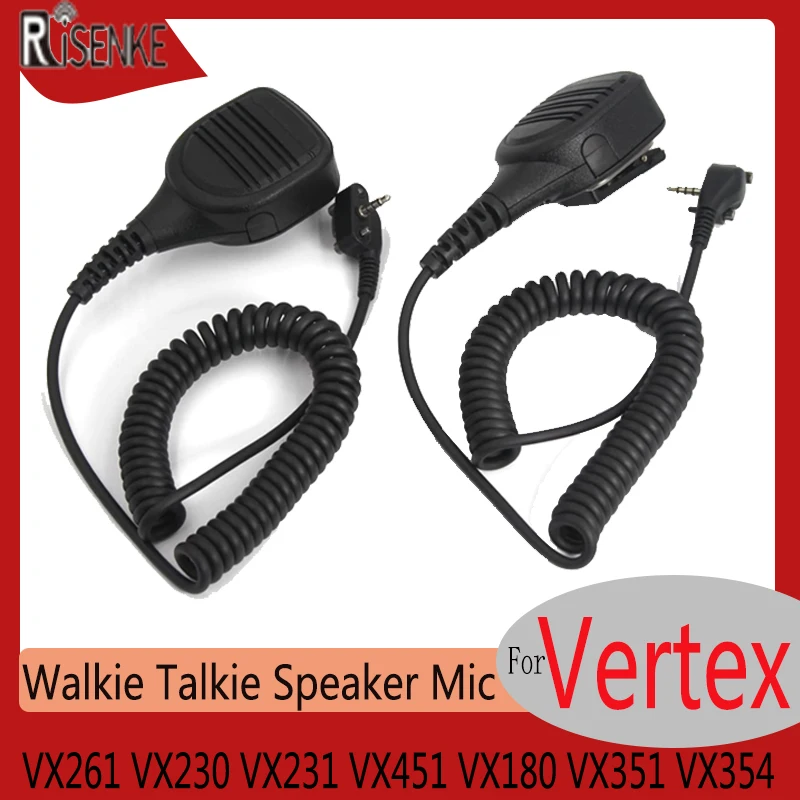 

RISENKE Speaker Microphone with Cable, Remote Shoulder Mic for Vertex VX261, VX230, VX231, VX451, VX180, VX351, VX354, 2Pcs