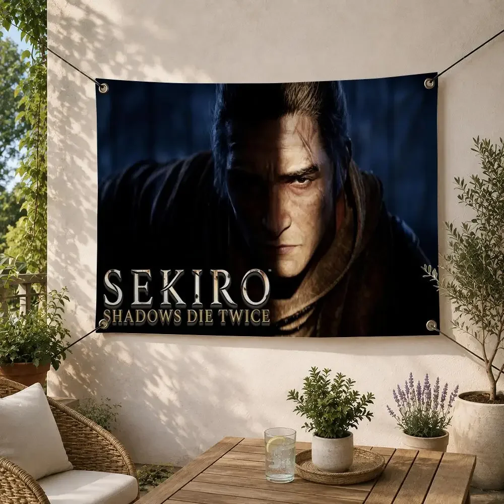 Game Action Sekiro Shadows Die Twice Flags Decorative Flag Banner for Outdoor Garden Yard Camping Party Home Wall Hanging Decor