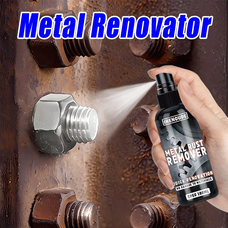 Metal Rust Remover Spray 50ml- Quick Renovation for Car Wheels, Bicycle Chains & Faucets, No-Damage Polishing Cleaner