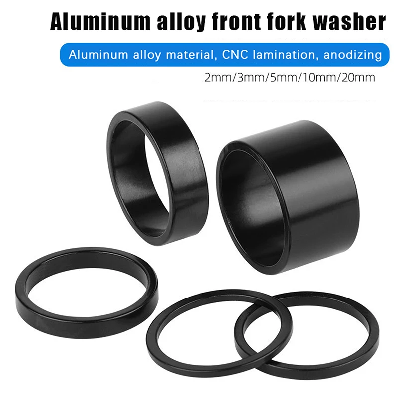 

Aluminum Spacer 1-1/8" 28.6mm Bicycle Front Fork Standpipe Headset Stem Alloy Washer Multi-size Height Handlebar Rise-up Adjust