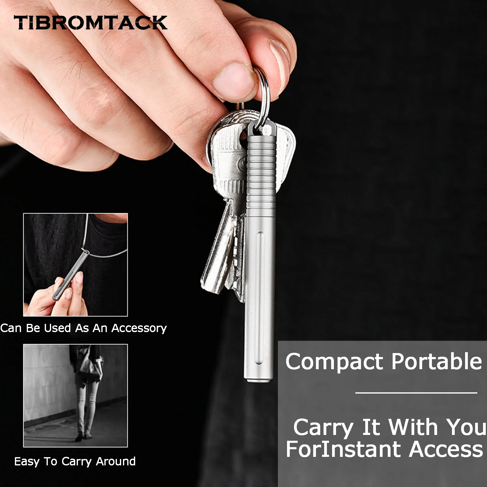 TIBROMTACK Pure Titanium Bolt Action Pen - 80mm/3.15in 14.3g Titanium Pen | Steel-Strength Ultra-Light Pen for Writing, Signing