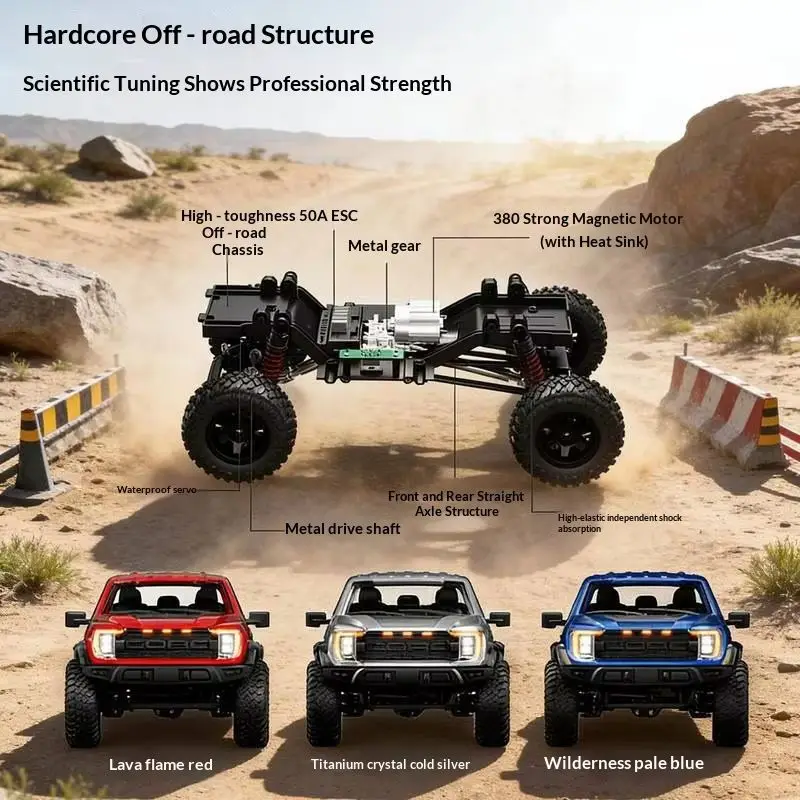 【In Stock】Hongxing F150 Remote Control Car 1:12 Off-Road Climbing Model Four-Wheel Drive Rc Pickup Truck Climbing Truck Boy Toy view 5