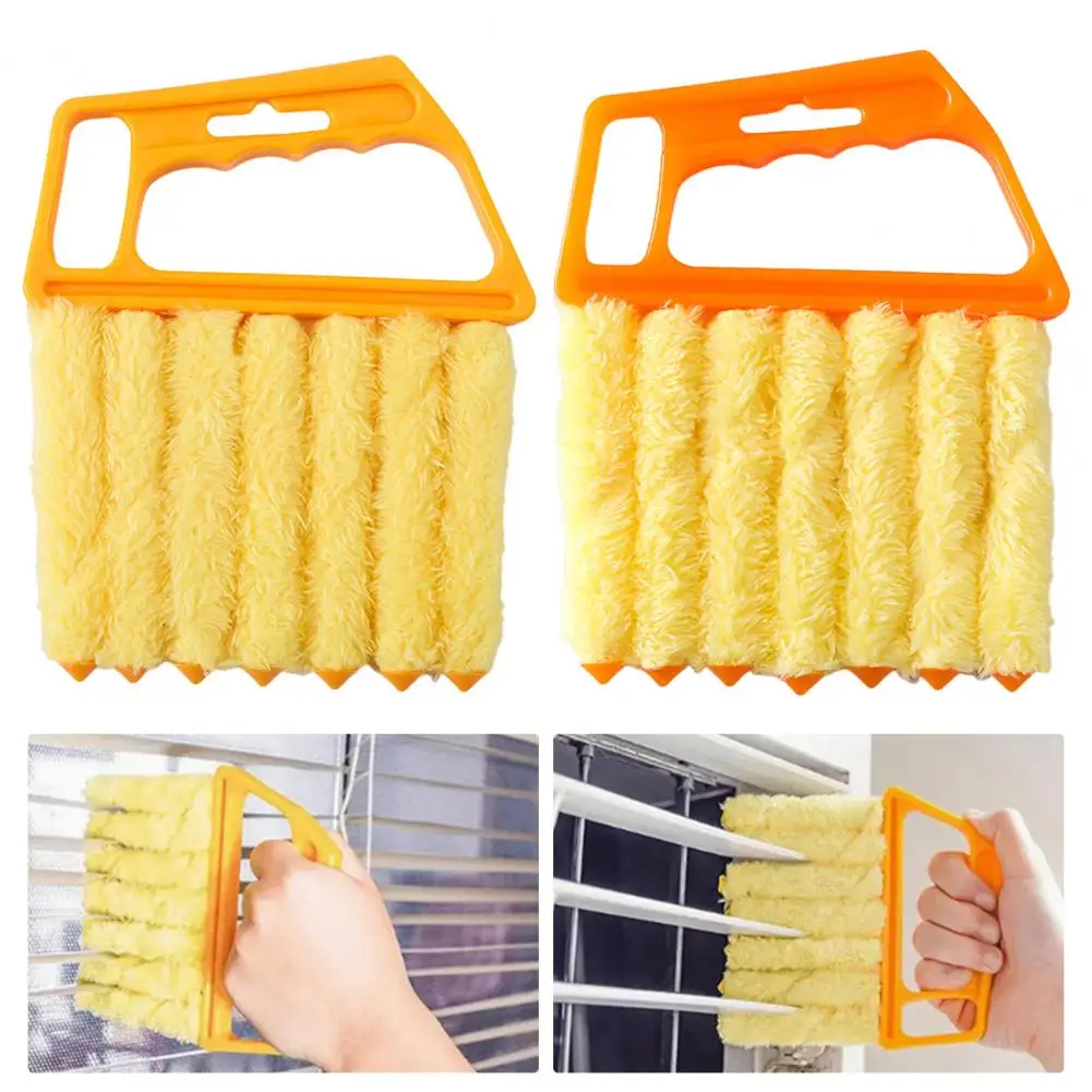 Blind Cleaning Brush Ergonomic Handle Soft Plush Blind Duster Ventilation System Cleaner Non-Damaging Brush Plastic Blind Duster