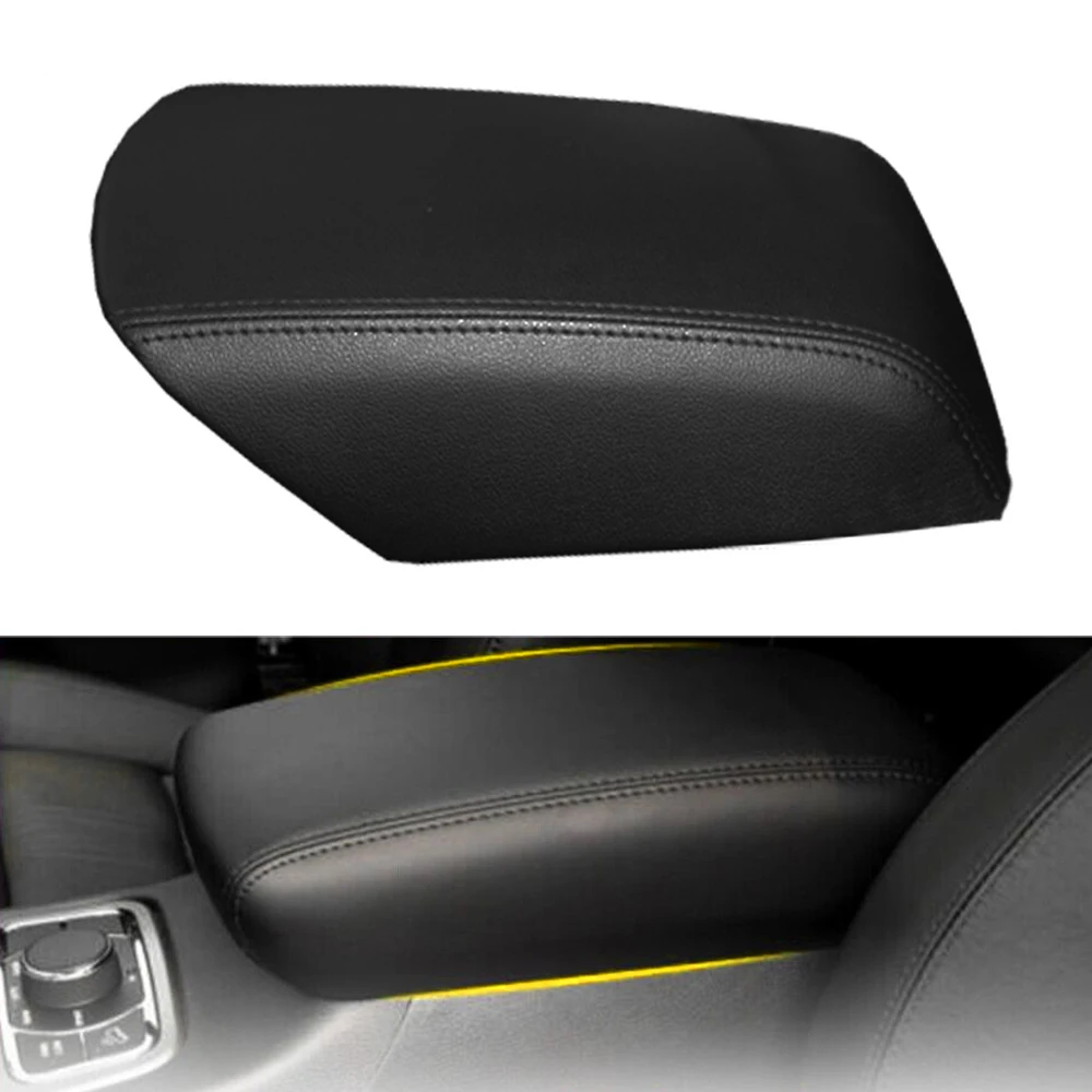 Car Center Console Armrest Cover Leather Black Arm Rest Cushion Pad For Ford Explorer 2011 2012 2013 2014 2015 2016 2017 2018