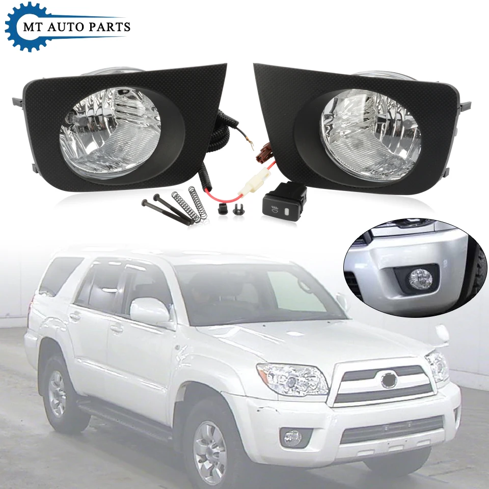 

MTAP Additional Front Fog Lamp Set Anti-Fog Reflector Light With Wires Harness Switch For Toyota 4 Runner Hilux Surf 2005-2009