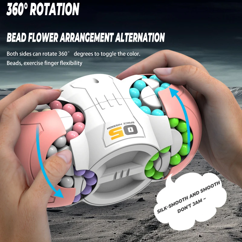 Enfants huit faces Rotation doigt haricots magiques Spin Gyro Antistress doigt cubes perle décompression Puzzles jeu jouets cadeaux
