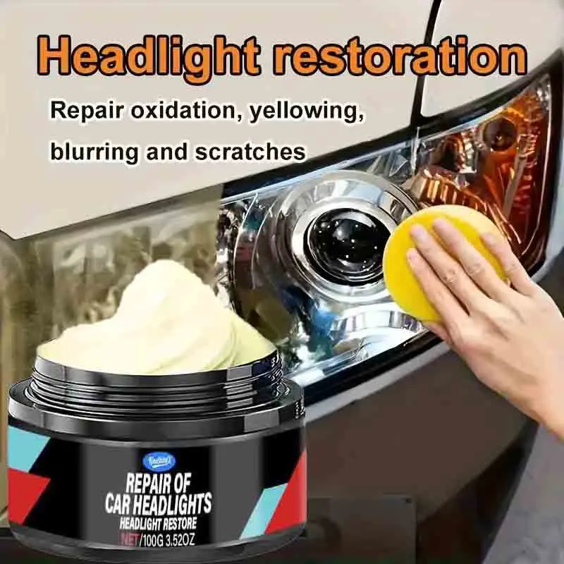 

Набор для восстановления фар автомобиля: паста для удаления царапин и окисления, полирующая чистящая жидкость