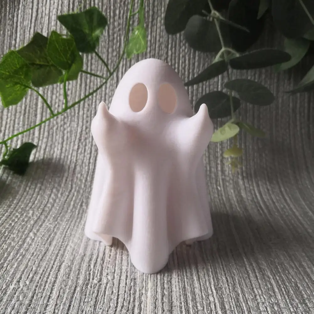 Figurina fantasma dito medio di Halloween con luce spettrale statua in resina fantasma in miniatura scultura fantasma luminosa ornamento da tavolo