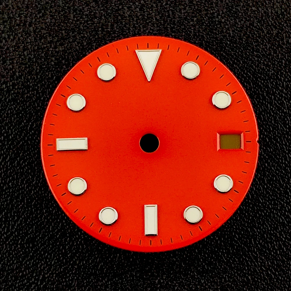 Cadran avec logo personnalisé de 28.5mm, cadran NH35, montre automatique pour hommes, cadran lumineux bleu adapté aux accessoires de montre à mouvement NH35