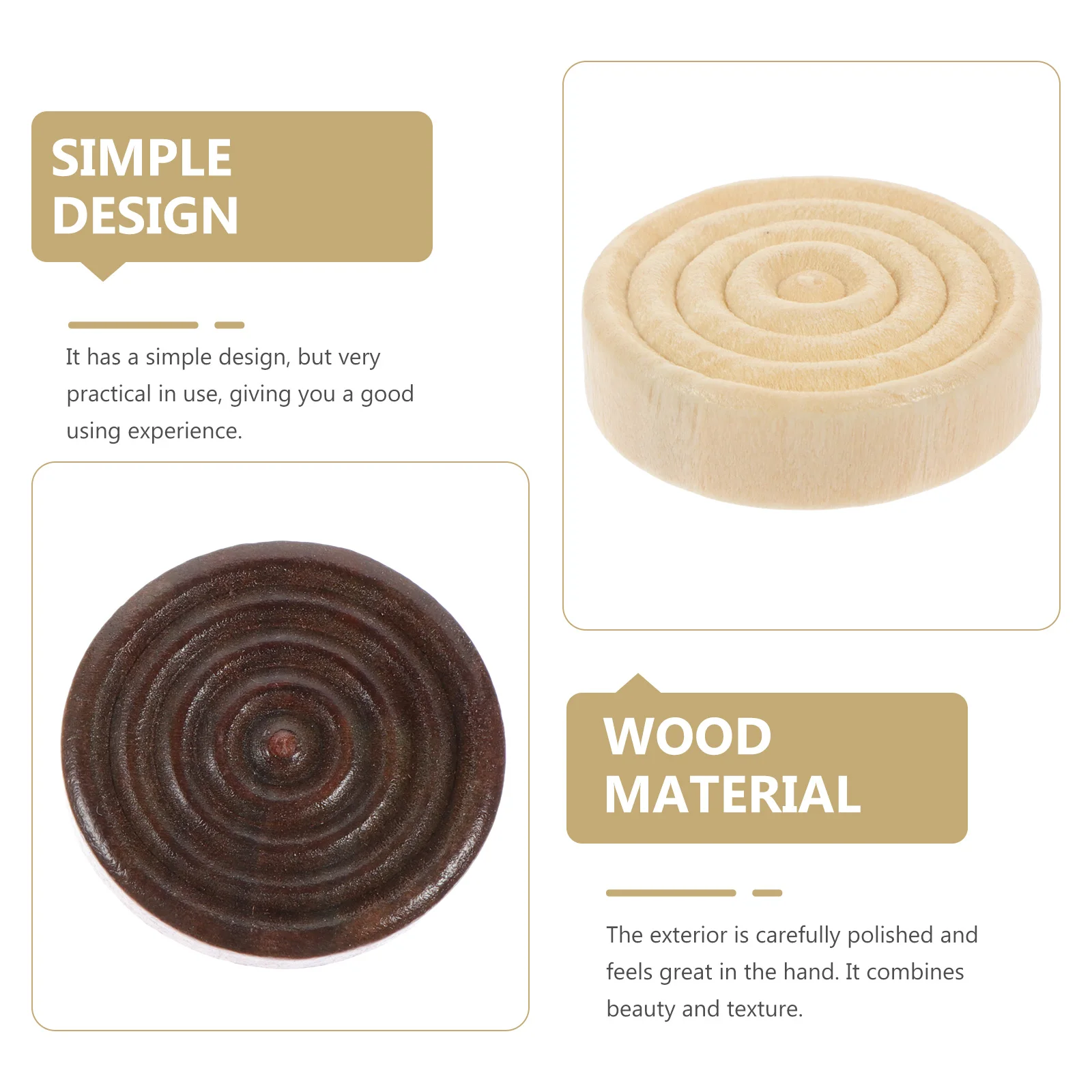 

48Pcs Wooden Checkers Pieces Professional Backgammon Game Accessory Round for Beginner Gift Simple Stackable Board