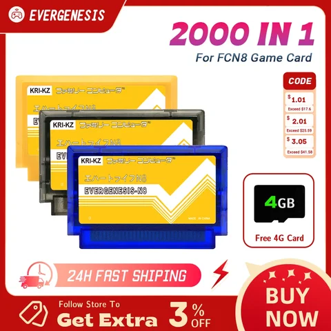 Cartão de jogo FC N8 2000 em 1 Multi Game Remix Versão China para computador familiar Console de videogame de 8 bits Retro Gaming Entertainment