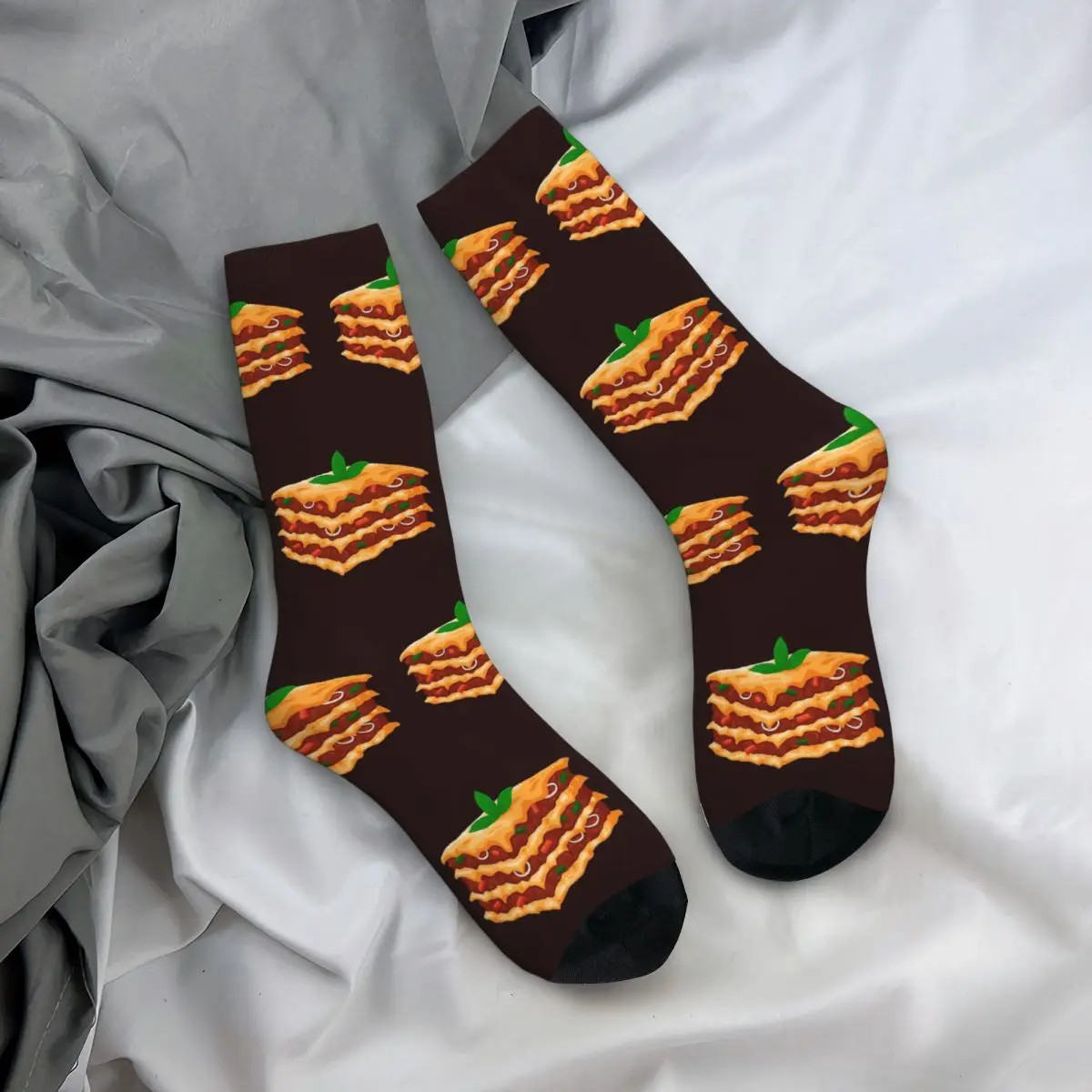 Italian Lasagna Unisex Winter Socks Cycling Happy Socks Street Style Crazy Sock