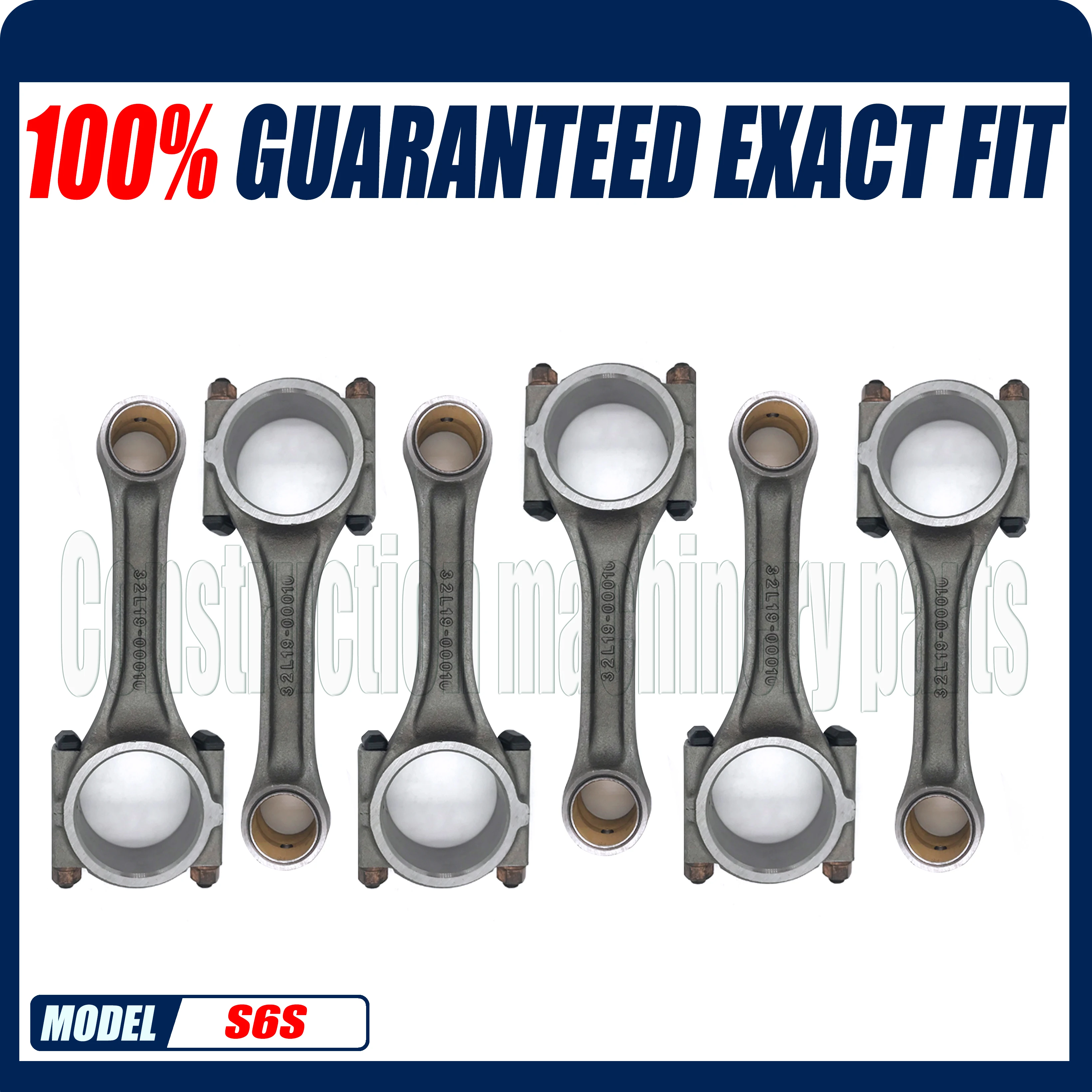 6PCS Connecting Rod 32A19-00011 32A19-00012 For Mitsubishi F18B FD25 Engine S4S S6S