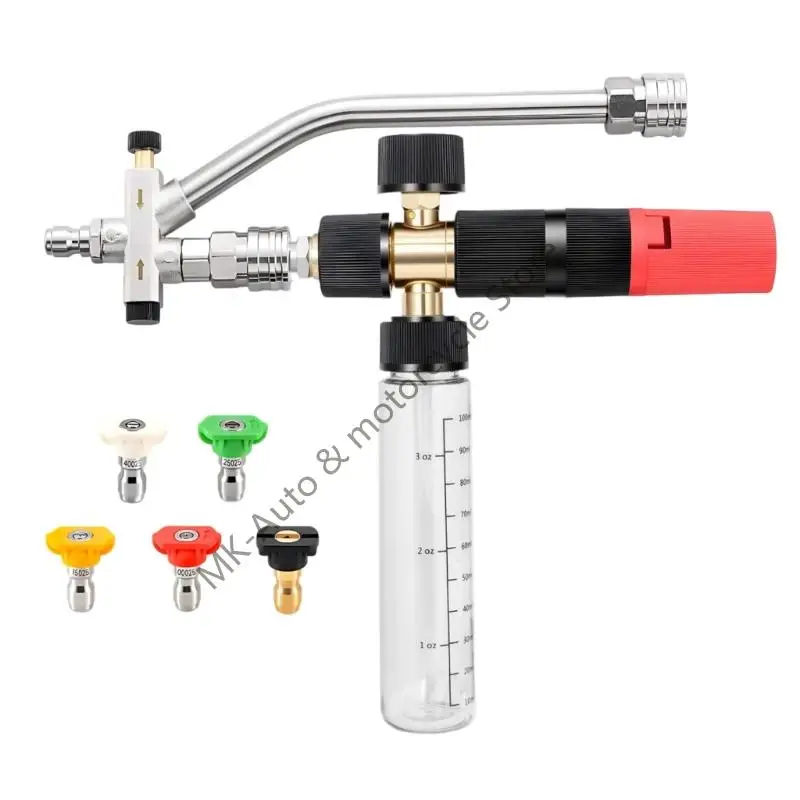 

Washer Sprayer Portable Foam Cannons For Car Wash With 5 Nozzles 100Ml Bottle Capacity And 1/4 Inch Quick Connector