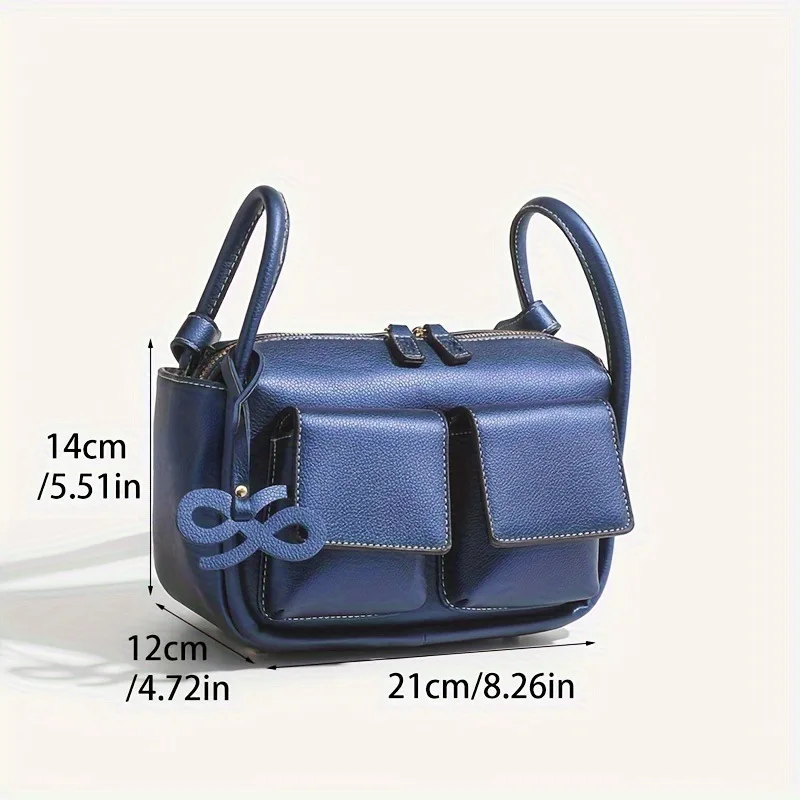 Crossbody Bag Lady PU Soft Leather Messenger Bag Multi Shoulder Strap Adjustable Waterproof Double Pocket Foreign Trade Handbag