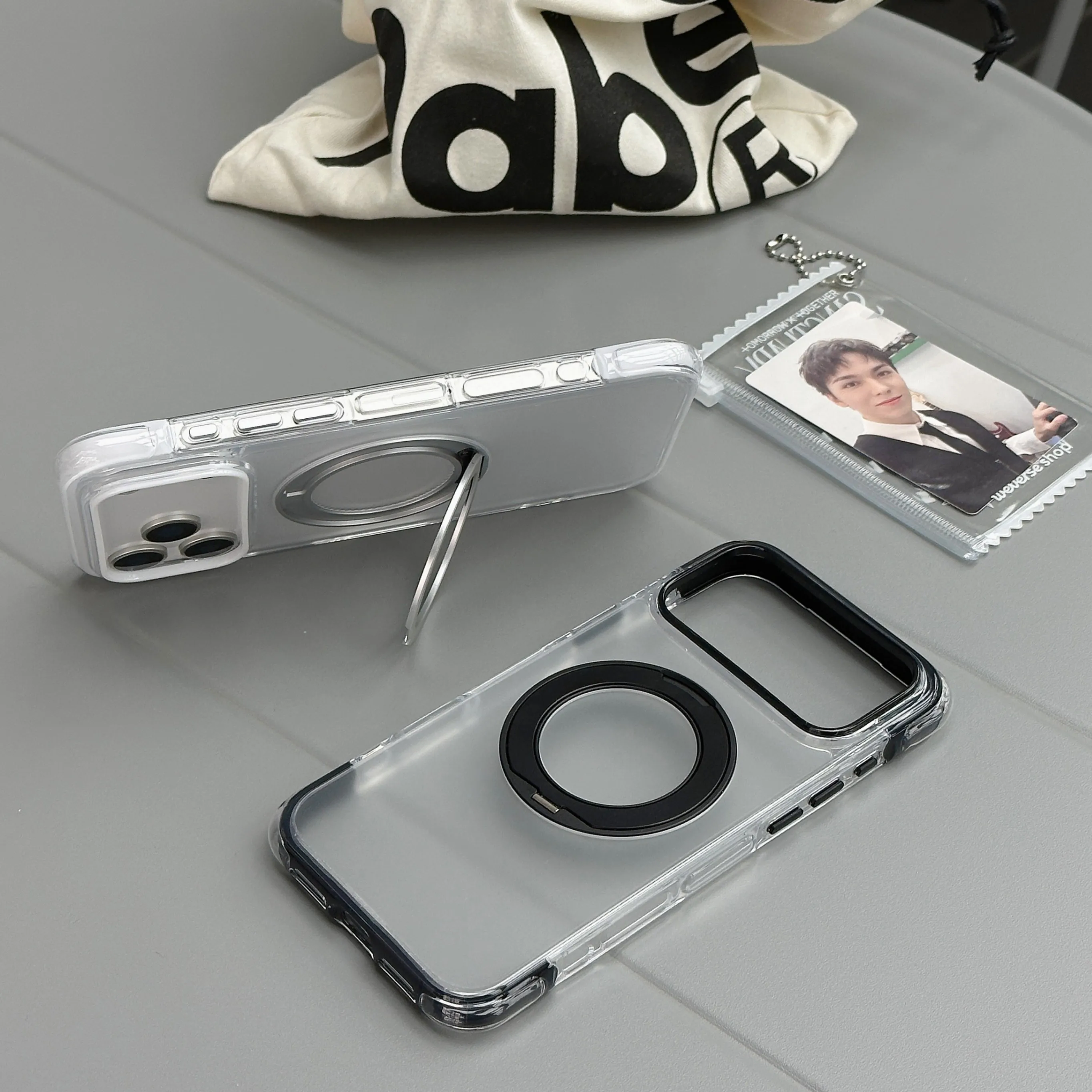 

The case for iPhone 17/16 Pro Max Airbag Thickened Shockproof Case, Matte Texture Invisible Stand, Simple Cover For Men Women