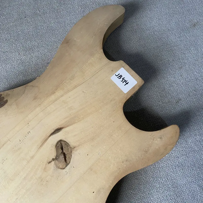 jB514 Uncut Raw Materials Solid Wood ST Electric Guitar Body Unfinished No Paints Right Hand Wood Dirty And Scar