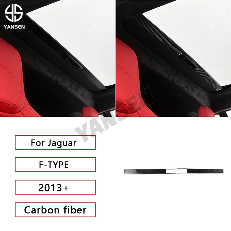 

Car Roof Sunroof Handle Panel Trim Carbon Fiber Sticker For Jaguar F-TYPE 2013-2024 Car Accessories