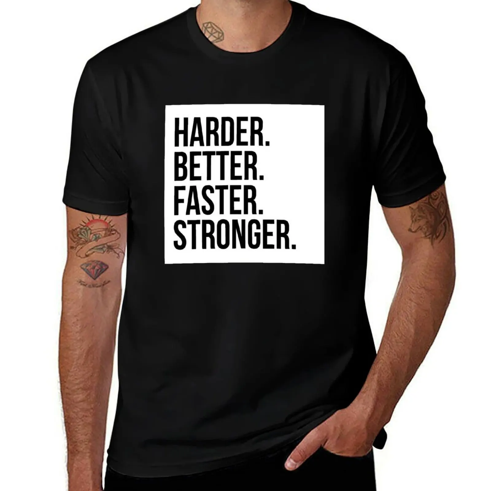 Harder. Better. Faster. Stronger T-Shirt Casual Streetwear Short Sleeve Tee T-Shirt