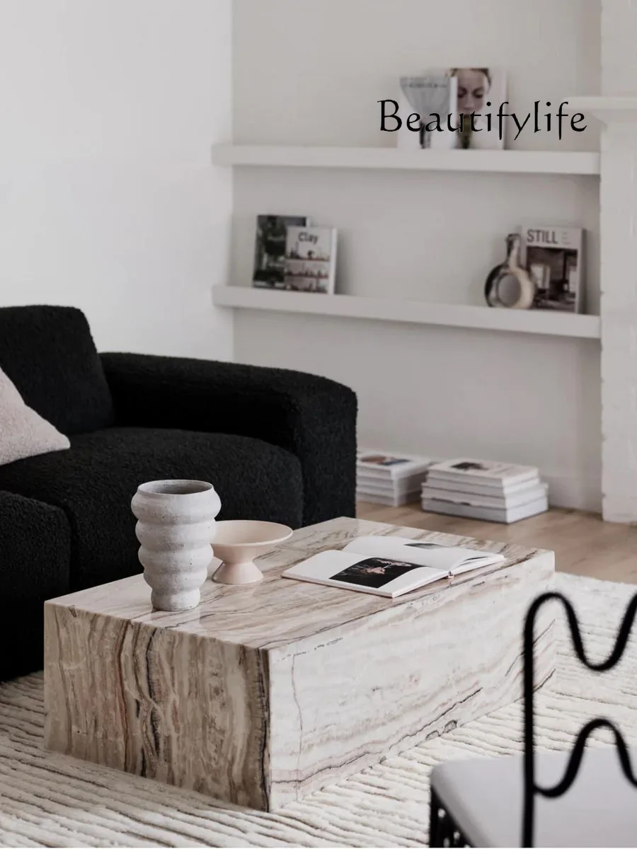 

Marble square living room coffee table household small apartment minimalist light luxury villa simple coffee table