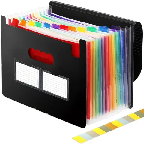 Bilashmart ORGAN FOLD FILE STORAGE FOLDER, 13/24 POCKET A4 LETTER SIZE PORTABLE DOCUMENT ORGANIZER