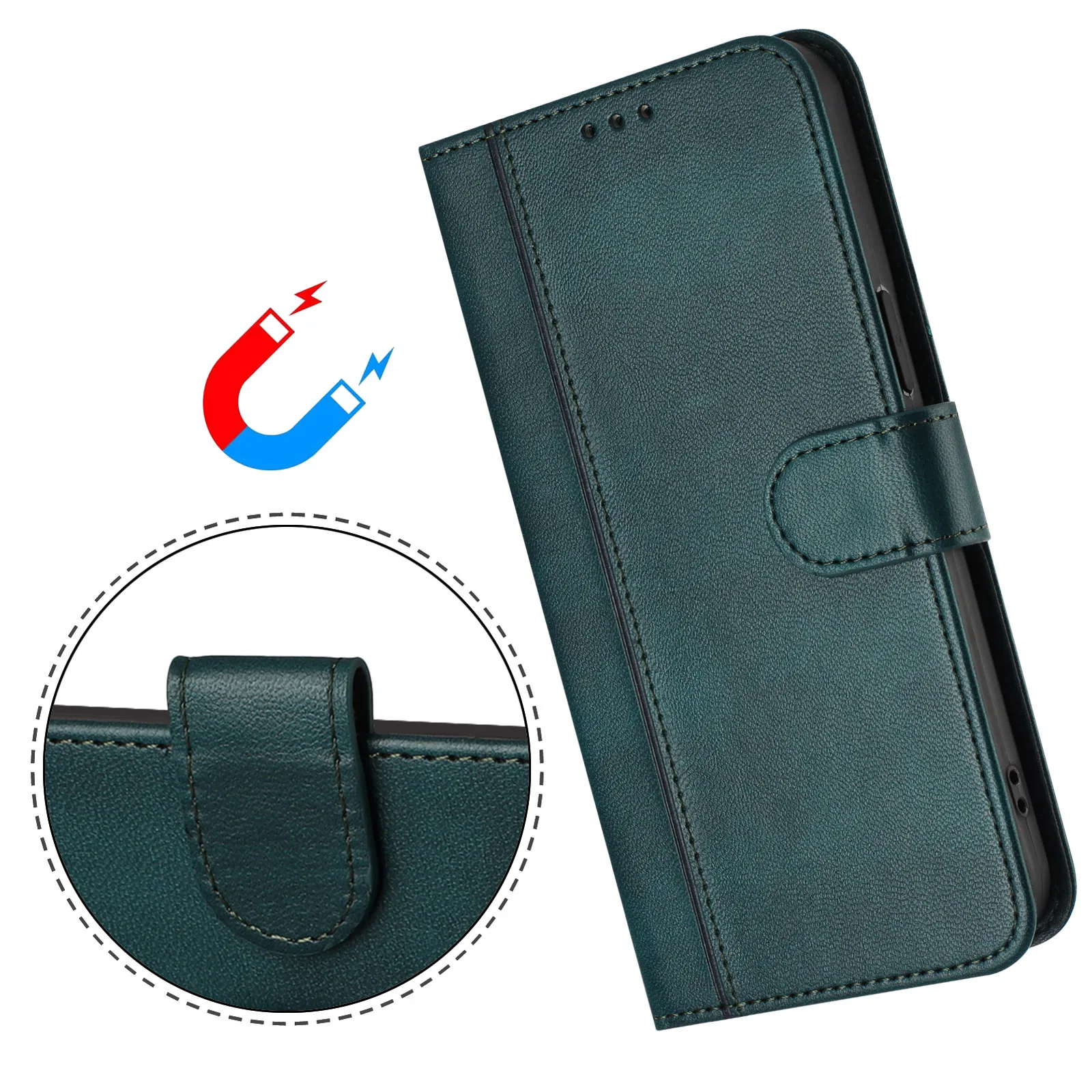 حافظة لهاتف Funda iPhone 16 16E 15 Plus حافظة لهاتف آيفون 16 15 14 13 12 11 Pro Max 7 8 SE حافظة خلفية قابلة للطي كابا