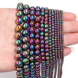 Natural Stone No Magnetite Loose Beads Strand Colorful Black Gallstone Beads for Jewelry Making DIY Bracelet Necklace﻿