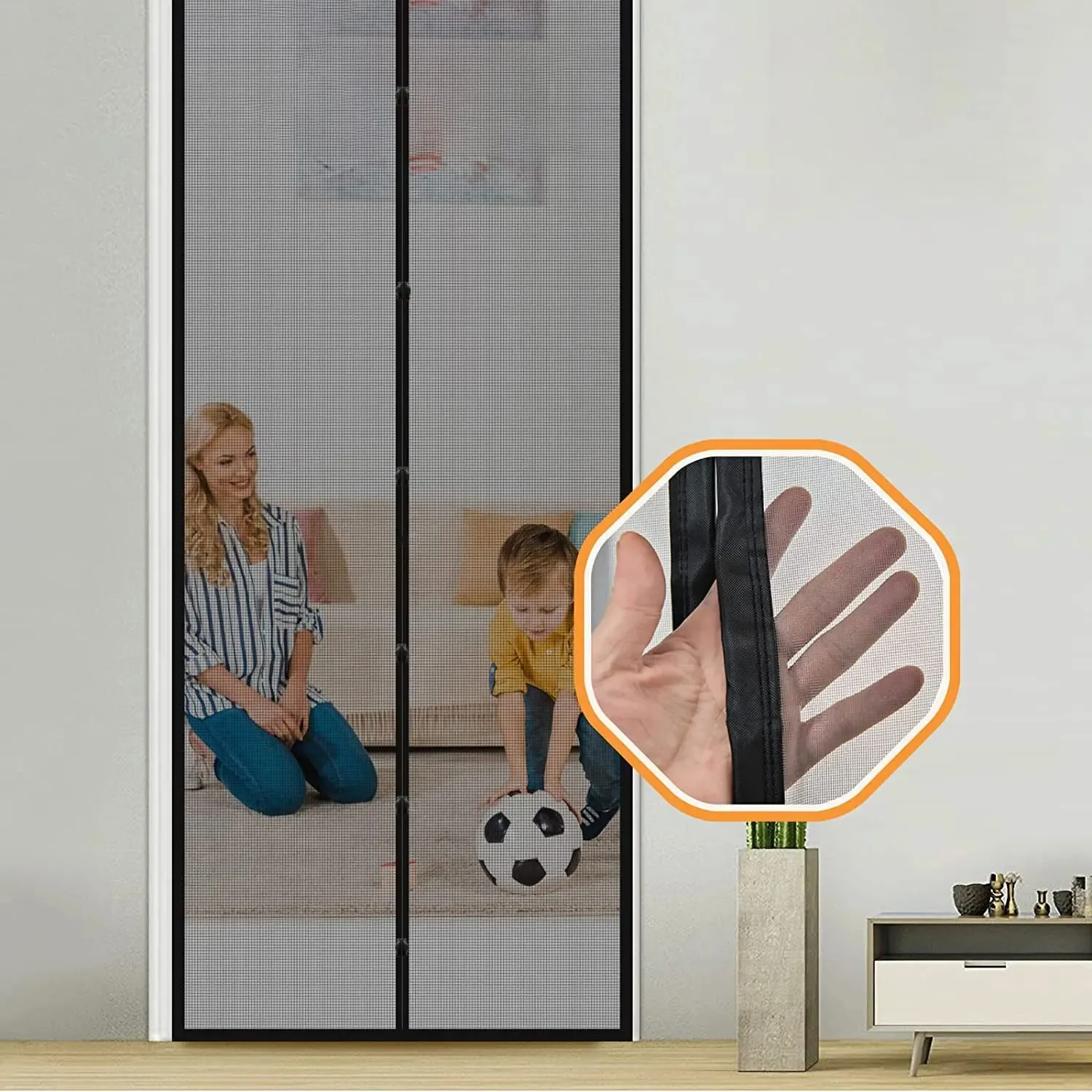 Magnetic Mosquito Door Screen Curtain - Automatic Closing Anti-Bug Fly Insect Mesh Net for Indoor Summer Protection