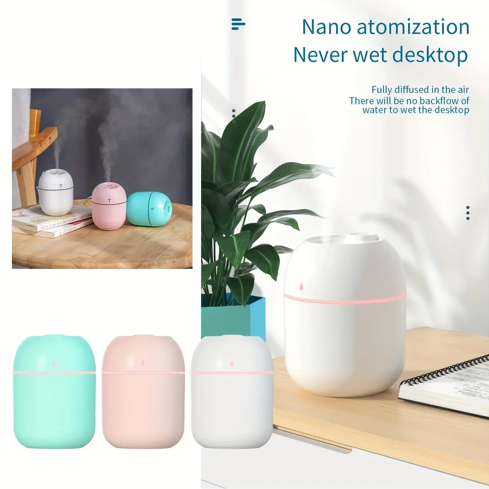 Portable 220ml H2o Mini Cup Spray Mist Humidifier Double Wet Aroma Essential Oil Diffuser Car Usb Air Humidifier image 6