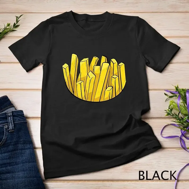 French Fries Costume Halloween Easy Cosplay Fastfood Outfit Unisex T shirt