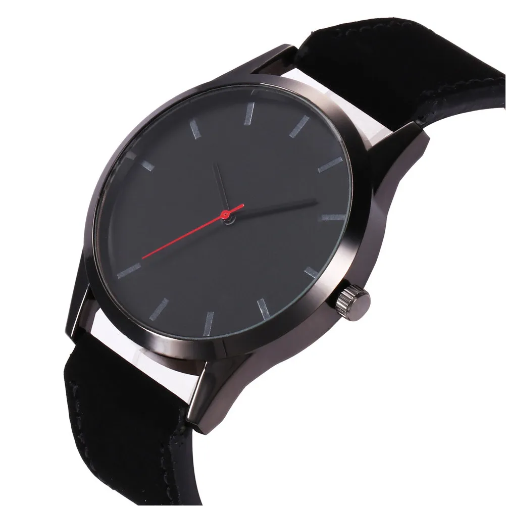 Mens Business Quartz Watch Black Band Analog Wrist Watch Classic Design Suitable Meeting Daily Wear Gift Choice