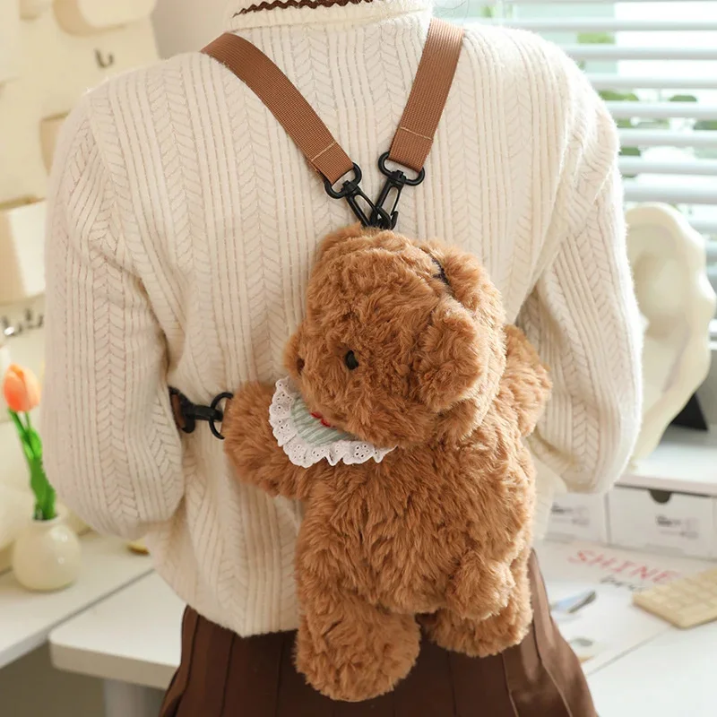 Kawaii Bear Plush Backpack Kawaii Fashion Plushie Doll Children's Bag Shoulder Bag Mini Knapsack Bags Gifts For Girlfriend