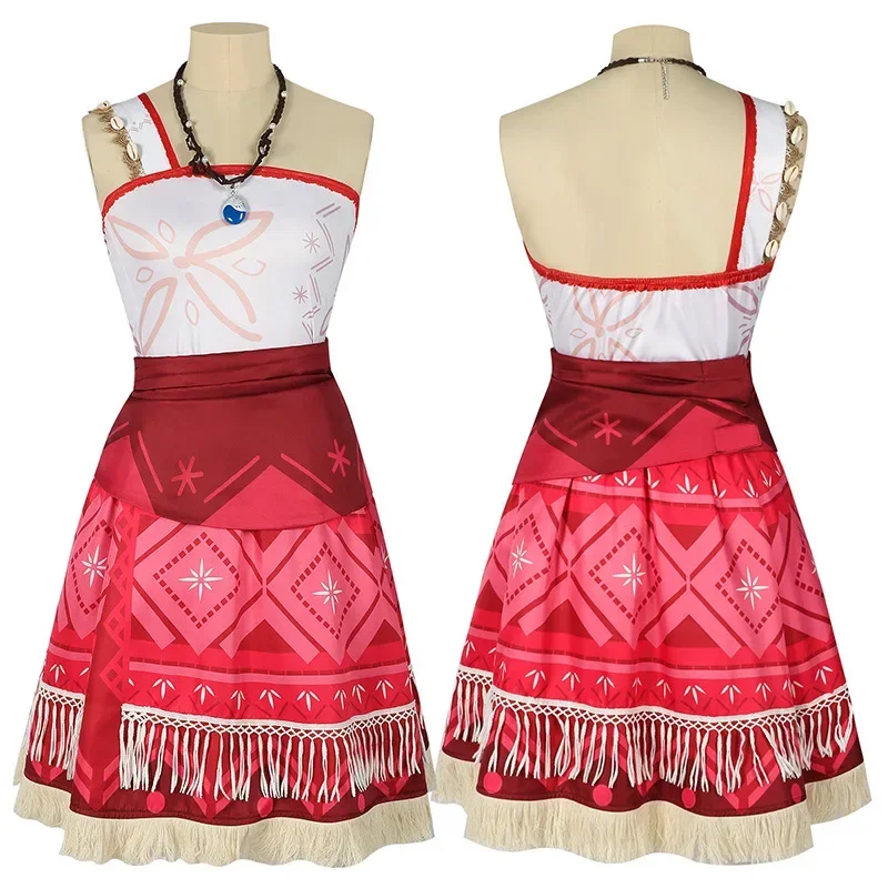 Women  Halloween Carnival Party Role Play Costume for Adult Vaiana Princess Dresses Necklace Full Set Moana Cosplay Costume