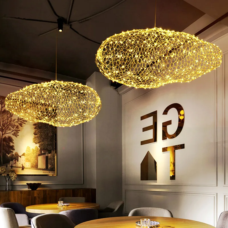 modern creative cloud light fixtures led pendant lamp starry personality hotel restaurant bar designer firefly moderne lustre