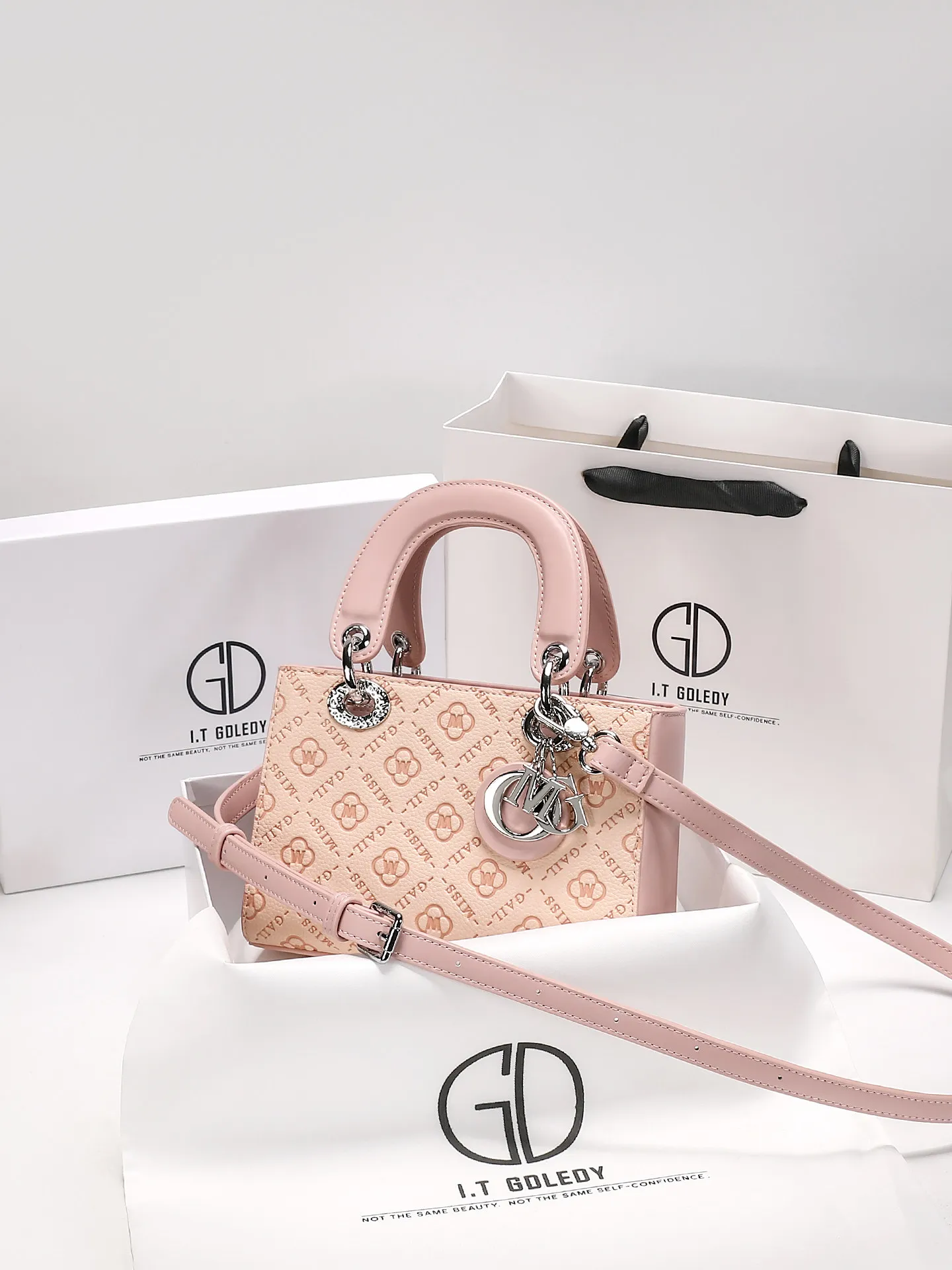 Sweet and Luxury Handheld Square Bag with Beautiful Flower Printing and High Quality Metal 2026 Women New Fashion Crossbody Bag