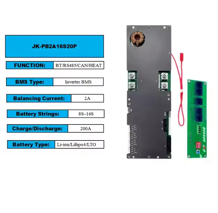 JK 14.8V 12V 4S 8S 16S 24S Lifepo4/NMC/LTO BMS 100A/150A/200A Smart RS485/CAN Active Balancer