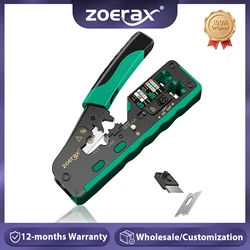 ZoeRax RJ45 Crimping Tool for Cat7 Cat6a Cat6 Cat5e Ethernet Connectors Wire Cutter Ethernet Crimper With two blades