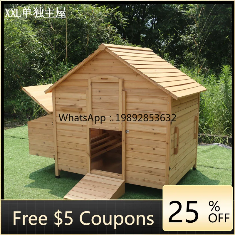 LYY Farm Egg-Laying Chicken Coop Wooden Chicken House Duck Coop Large Shed Villa   Household Large Size
