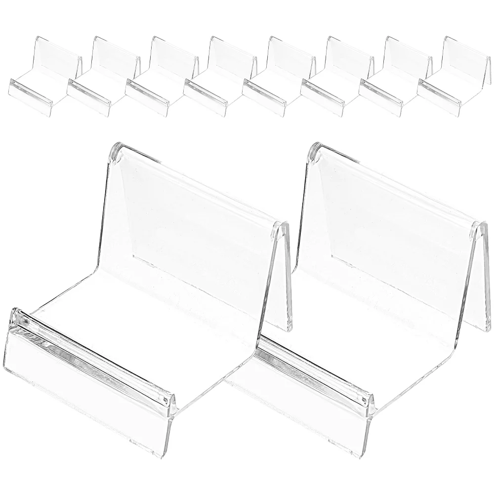 10 Pcs Transparent Display Stand Wallet Rack Shelf Tote Bag Clear Holder Plastic Showing Organizer for Women Office