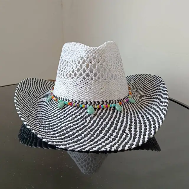 2023 nowy kowbojski kapelusz słomkowy zachodni kowbojski kapelusz przeciwsłoneczny wiosenny rycerz Unisex jazzowy kapelusz letni szeroki kapelusz z rondem Sombrero hombre