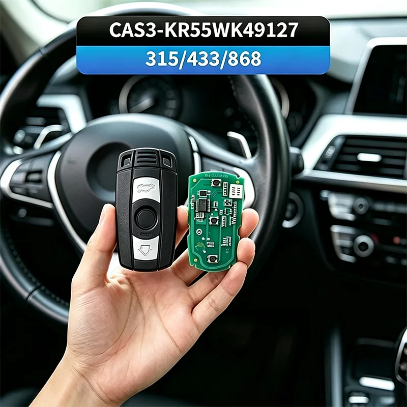 3 Button Remote Car Key 315MHz 433Mhz 868MHz Chip For BMW CAS3 1/3/5/7 Series X5 X6 E60 E61 E70 E71 E87 E90 Z4 ID46 KR55WK49127