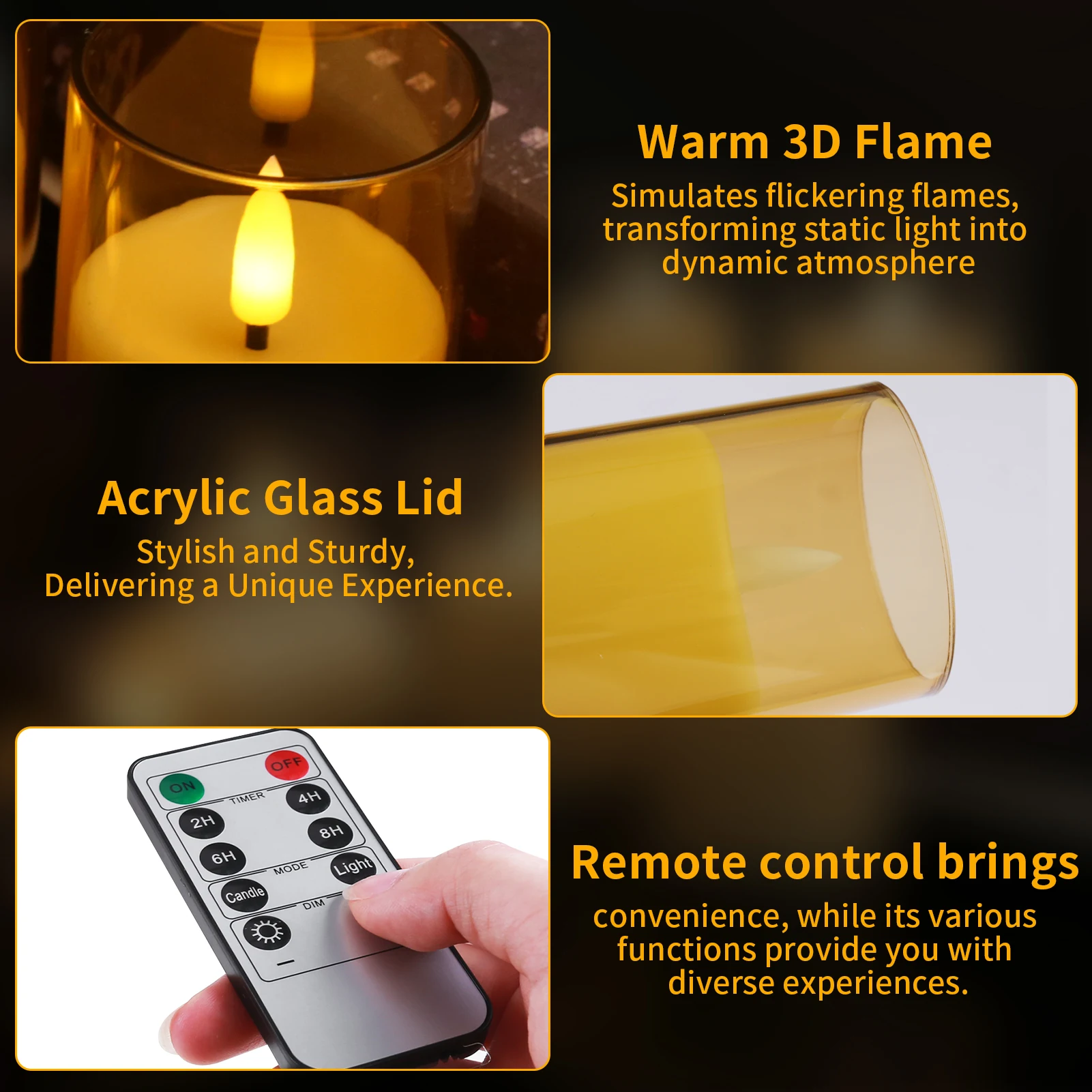 Velas LED votivas con temporizador y mando para Navidad y bodas - imagen 4