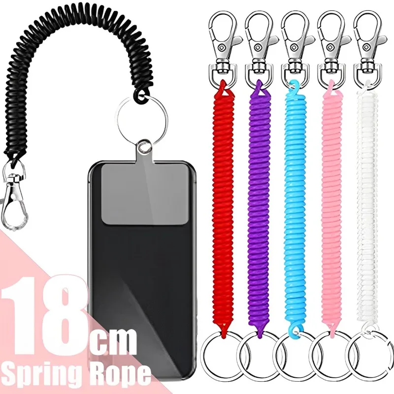 Telescopic Spring Lanyard for Camping Hiking Outdoor Mobile Phone Bracelet Suspension Wrist Strap Rope for IPhone 15 14 Samsung