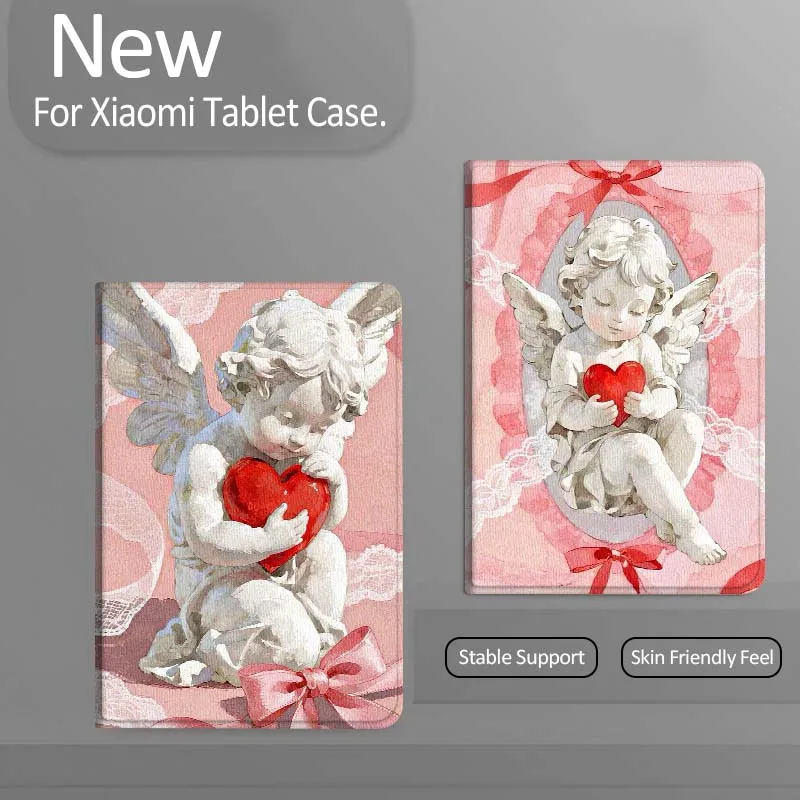 

Cartoon Angel Red Heart Tablet Case For Xiaomi Redmi Mini Pad SE K 2 4 5 6 7 8 2023 2025 11 8.8 11.2 10.1 Pro Gift