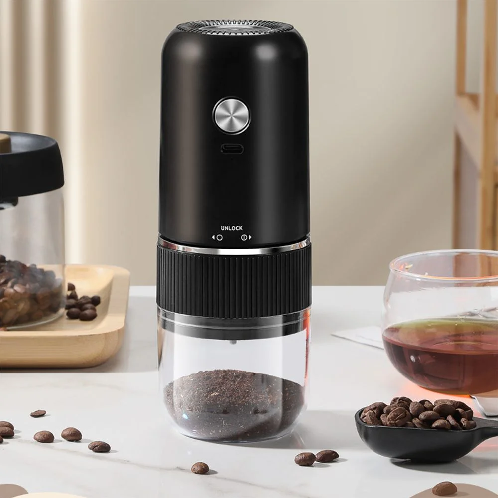 USB Rechargeable Portable Coffee Grinder Cordless Adjustable Thickness Mini Coffee Grinder Induction Self Stop Ceramic Burr