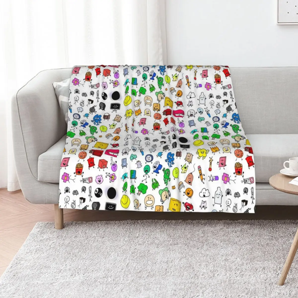 BFDI All Characters (Transparent) Throw Blanket Soft Plush Plaid heavy to sleep Stuffeds Luxury For Sofa Thin Blankets