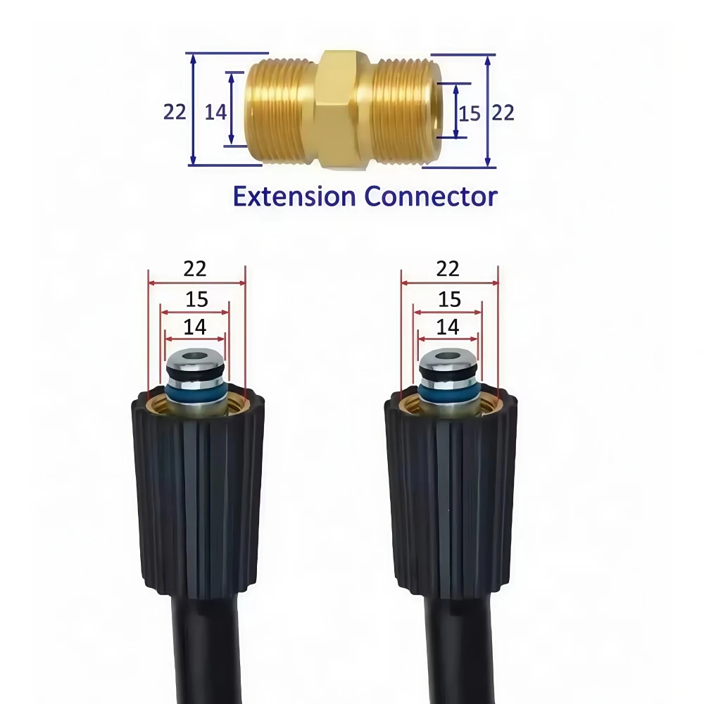 2~30m Pressure Cleaning Machine Hose Cord Pipe 5800PSI Kink Resistant Hose Car Wash Water Cleaning Extension Hose M22-pin 14/15 - Image 5