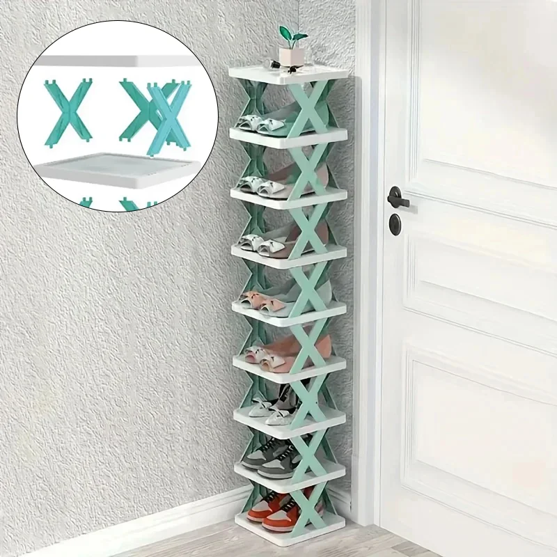 Foldable Shoe Rack for Household Doorstep, Indoor Simple Combination Shoe Rack, Space Saving, Detachable, and Easy to Carry